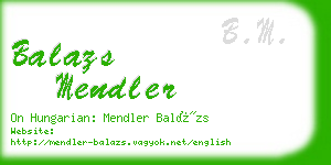 balazs mendler business card